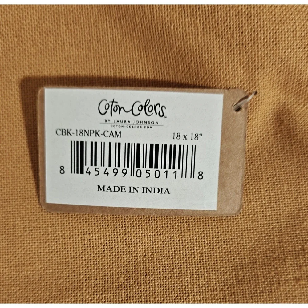 Coton Colors Set Of Two Mustard Fundamentals Tassel Napkins Nwt
